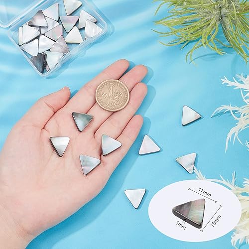 Miniatura 9 de BENECREAT 1 hebra de 33 dijes de concha de abulón natural, cuentas de concha de abulón rectangular, cuentas de concha de abulón para pulseras y