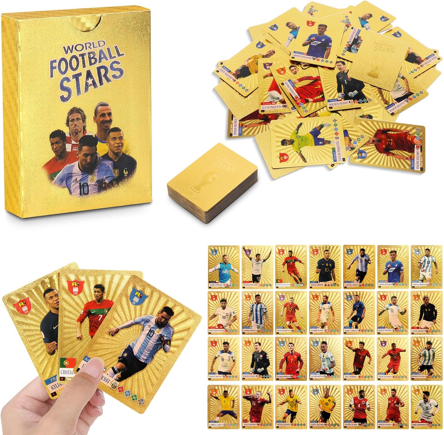 DAJILI Football Star Cards, 55Pcs Football Cards 2025 Premier League, Gold Foil Top Footballs Card, Birthday Gift DAJILI Football Star Cards, 55Pcs Football Cards 2025 Premier League, Gold Foil Top Footballs Card, Birthday Gift