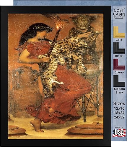 Miniatura 1 de Lost Cabin Autumn Vintage Festival por Lawrence Alma Tadema. Impresión en marco plano negro  Reproducción de pinturas de obras de arte finas  Regalo