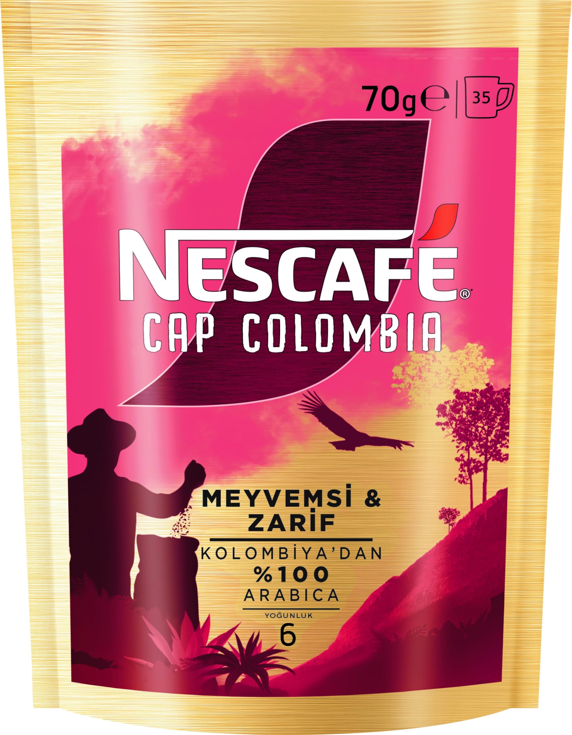 Nescafé Gold Cap Colombia Çözünebilir Kahve 70 g Ekonomik Paket