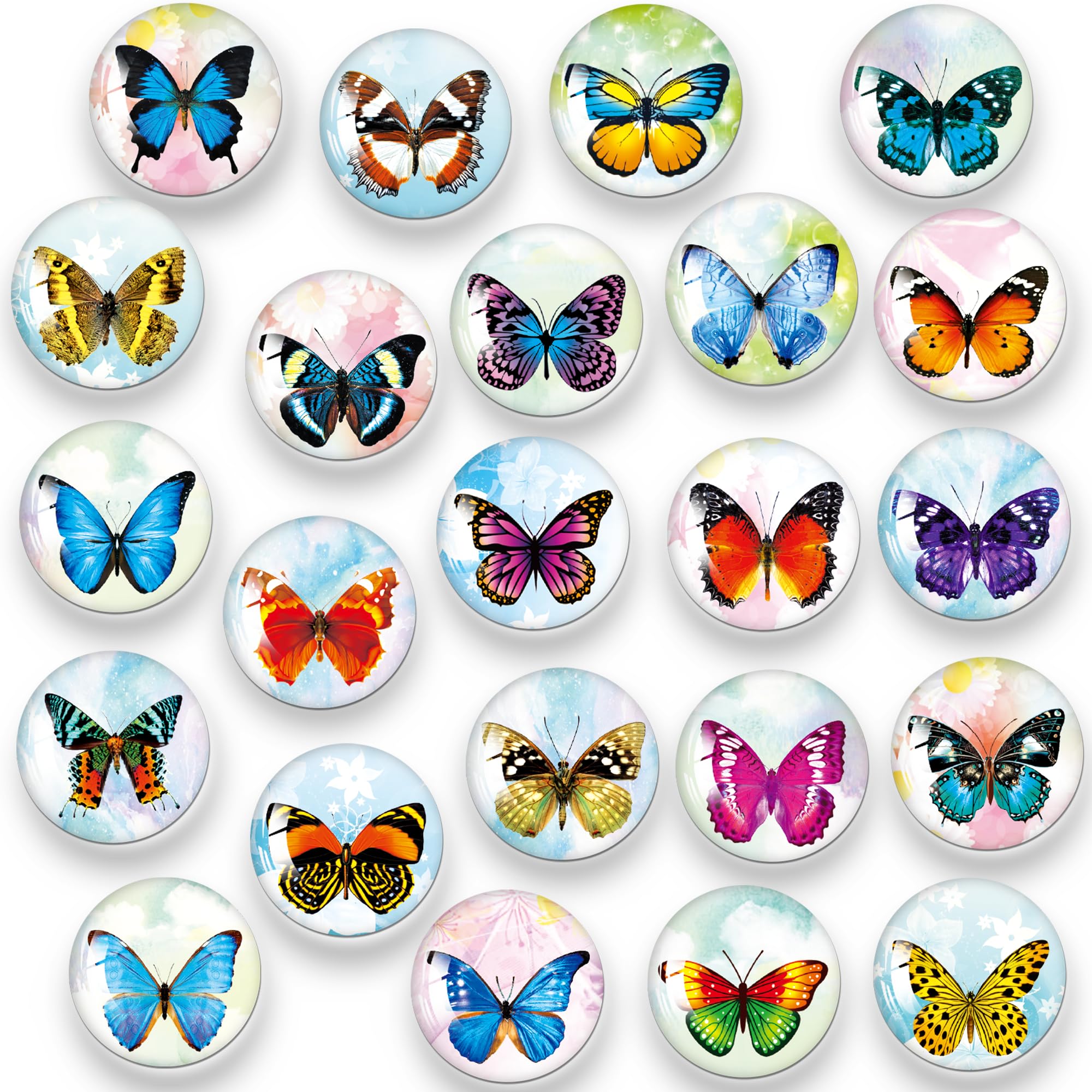 MORCART 30Pcs Refrigerator Magnets Fridge Magnets, Butterfly Fridge Decoration Sticker, Magnets for Kitchen Fridge, Locker Whiteboard, Office, Dishwasher MR-3080