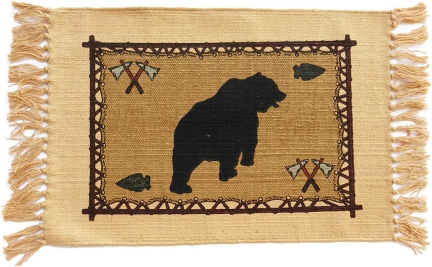 Onyx Arrow Southwest Cotton Stencil Placemats - Bear