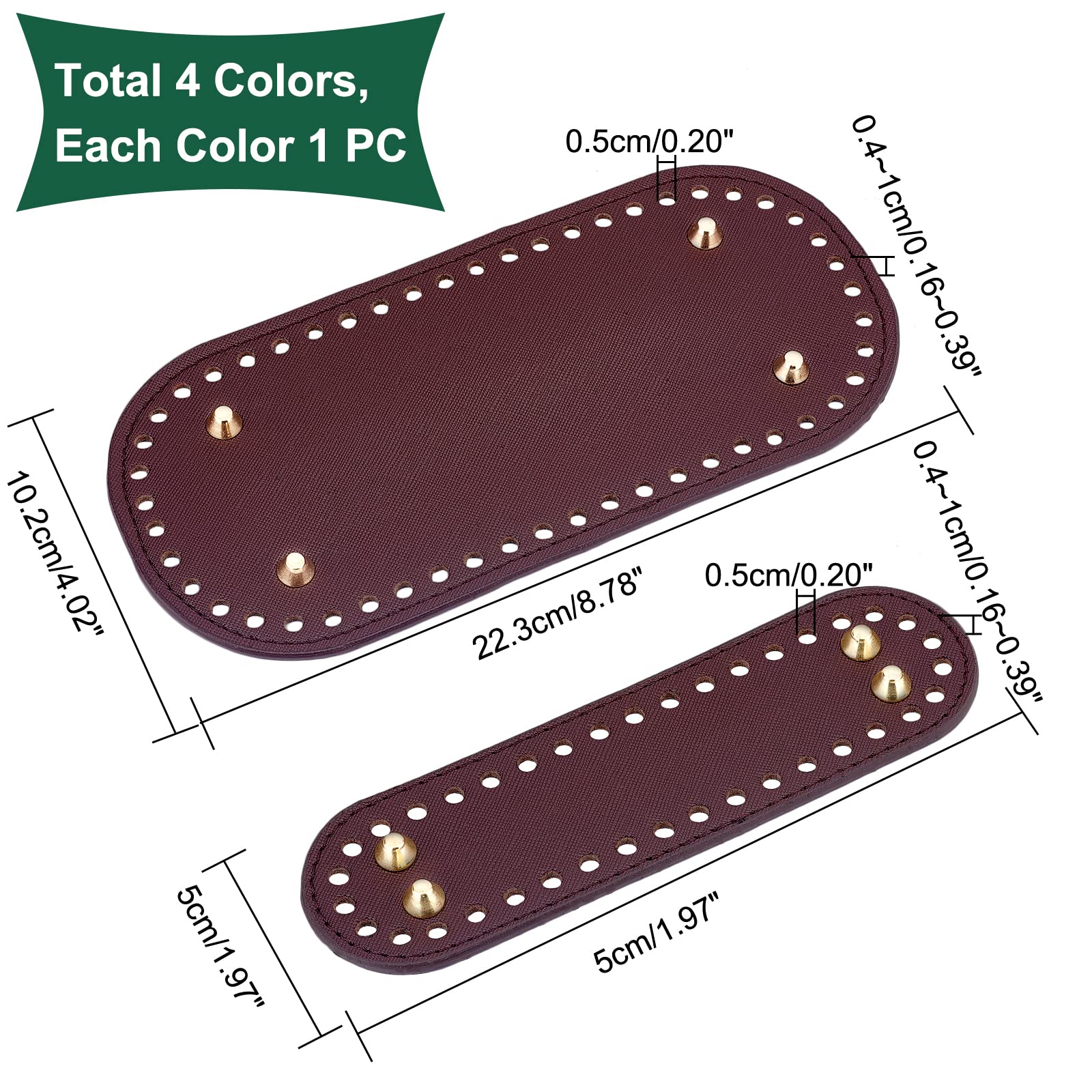PH PandaHall Kit Per Fare Borsa Uncinetto, 18x8cm Nero Base In Pelle Per Borse Con Fondo 2pz Manici In Legno A Forma Di D 12x8.5cm Per Borse Da Lavoro