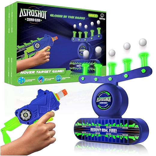 USA Toyz AstroShot Zero GSX Shooting Games for Kids - Nerf Compatible Glow in The Dark Floating Ball Targets for Shooting with Foam Blaster Toy Gun, 10 Floating Ball Targets, and 5 Flip Targets