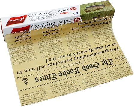 Brown Parchment Paper Roll Newspaper Wrapping Paper Non Stick Baking Paper Food Wrapping Paper for Baking Cookies Bread Pizza Meat and Vegetables