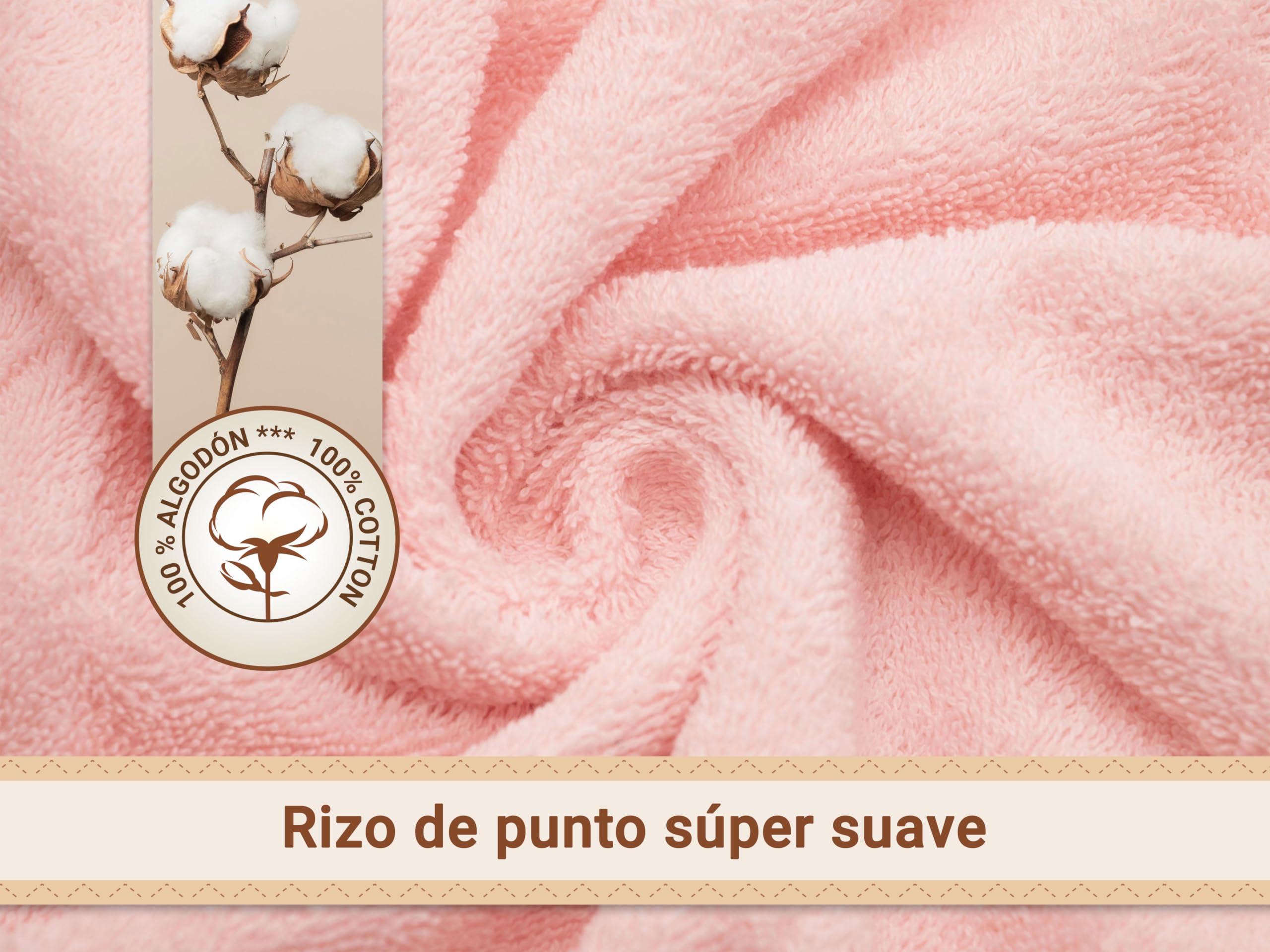 ZOLLNER Toalla con Capucha para bebé de 100 x 100 cm - Rosa - Suave para la Piel y Muy mullida - algodón - Lavable a 60 °C - Certificada por Oeko-Tex®