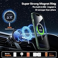 Vista 410 de TAURI Funda magnética 2 en 1 transparente para iPhone 14 Pro, compatible con Magsafe [no amarillenta] con protector de pantalla, protección de grado