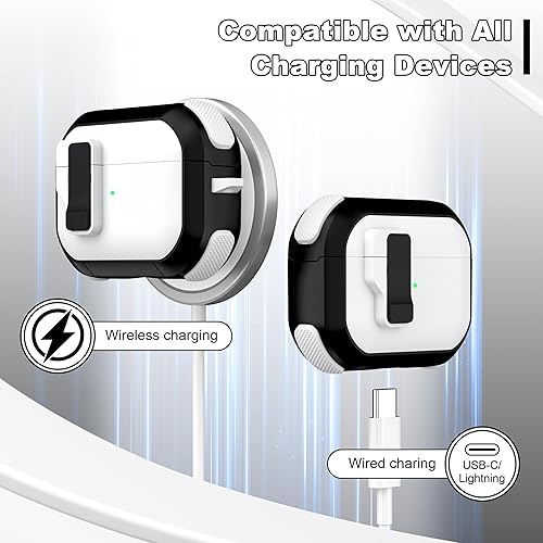 Miniatura 6 de Funda para AirPods Pro (21 generación), diseño de doble color con tapa desplegable automática, incluye herramienta de limpieza, duradera y a prueba