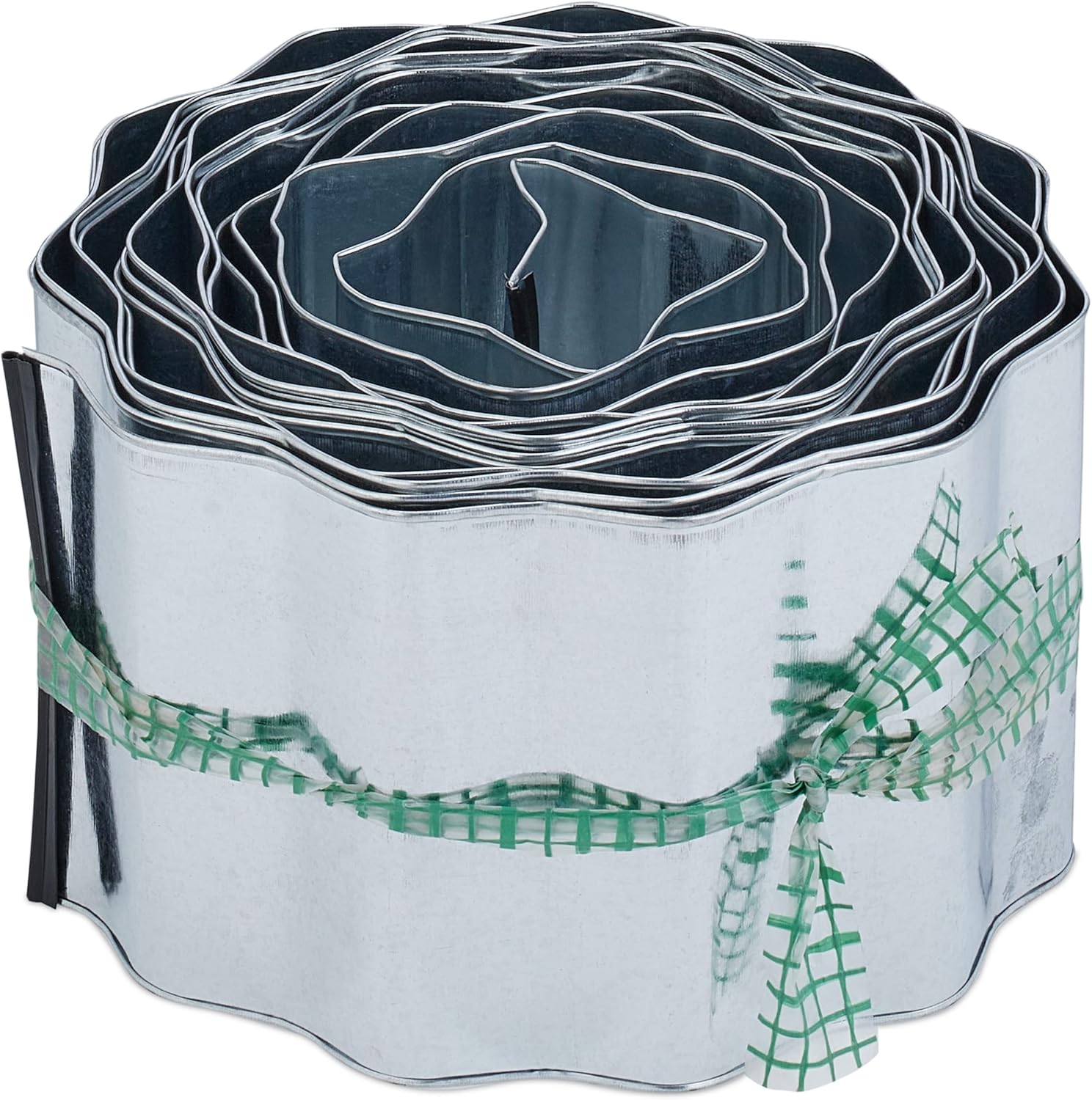 Relaxdays Garden Edging, 100% Iron, Silver Colour, 16 x 800 cm