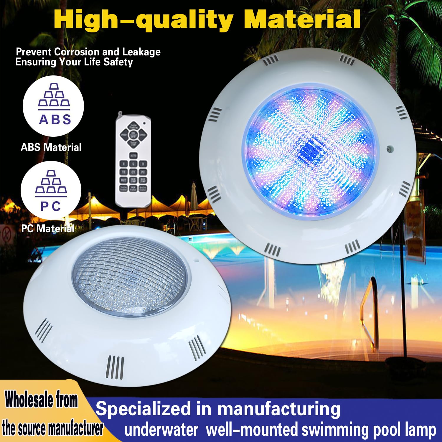 B·LED BARCELONA LED - Foco LED sumergible para piscina - 12V AC - 24W - IP68 - Ø295mm