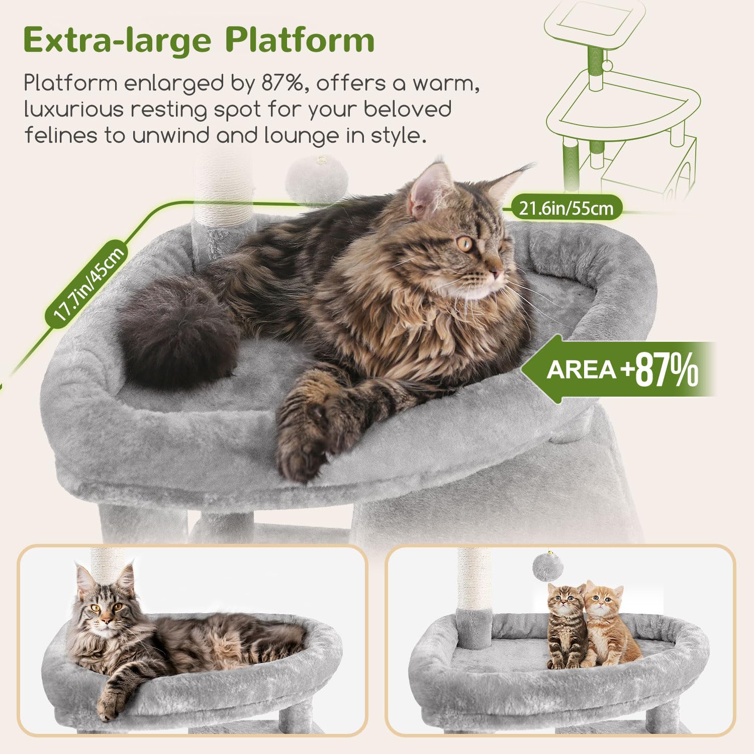 Globlazer Kattenboom Cactus Groene XXL, Luxe Kattenboom Grote Hoog 213