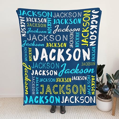 Miniatura 4 de remberever Manta personalizada con nombre, manta personalizada con nombre y texto para adultos, niños, cumpleaños, Navidad, Día de la Madre, Padre,