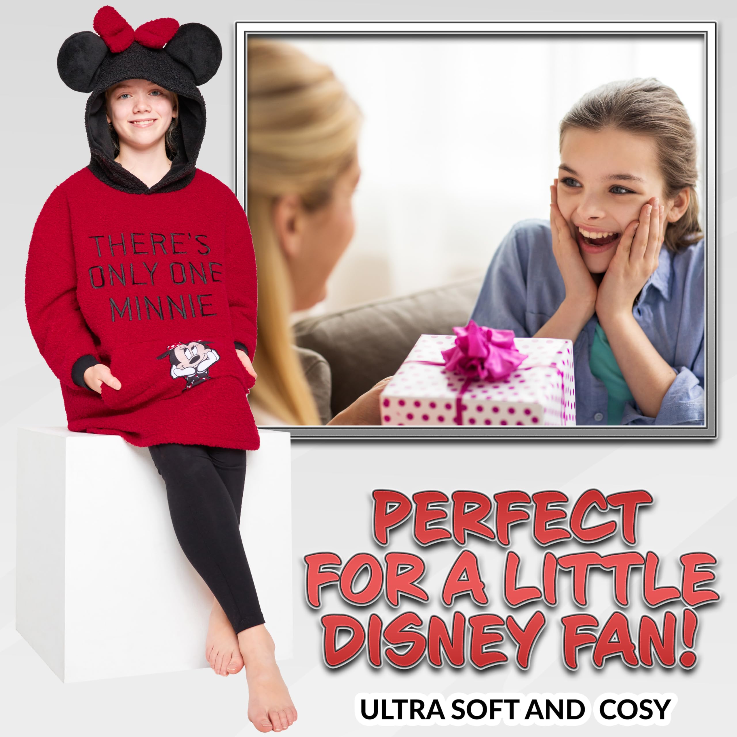 Disney Felpa Coperta per Bambini - Felpa Oversize in Pile con Cappuccio Stitch Bambina Ragazze Gadget Regalo Ufficiale