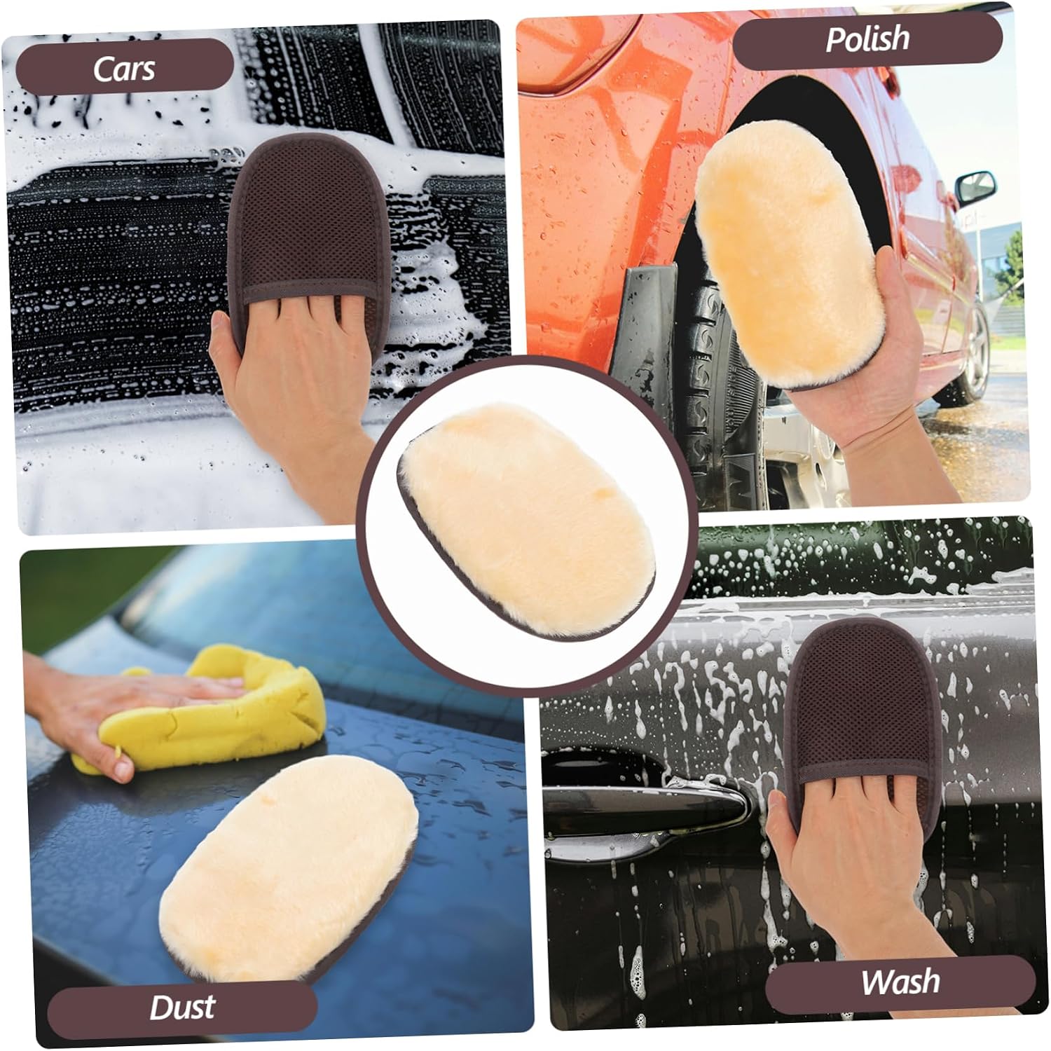 Imitation Lambswool Car Wash Mitt Scratch-Free Glove for Car Cleaning Dusting and Detailing Soft Touch for Auto Truck SUV RV