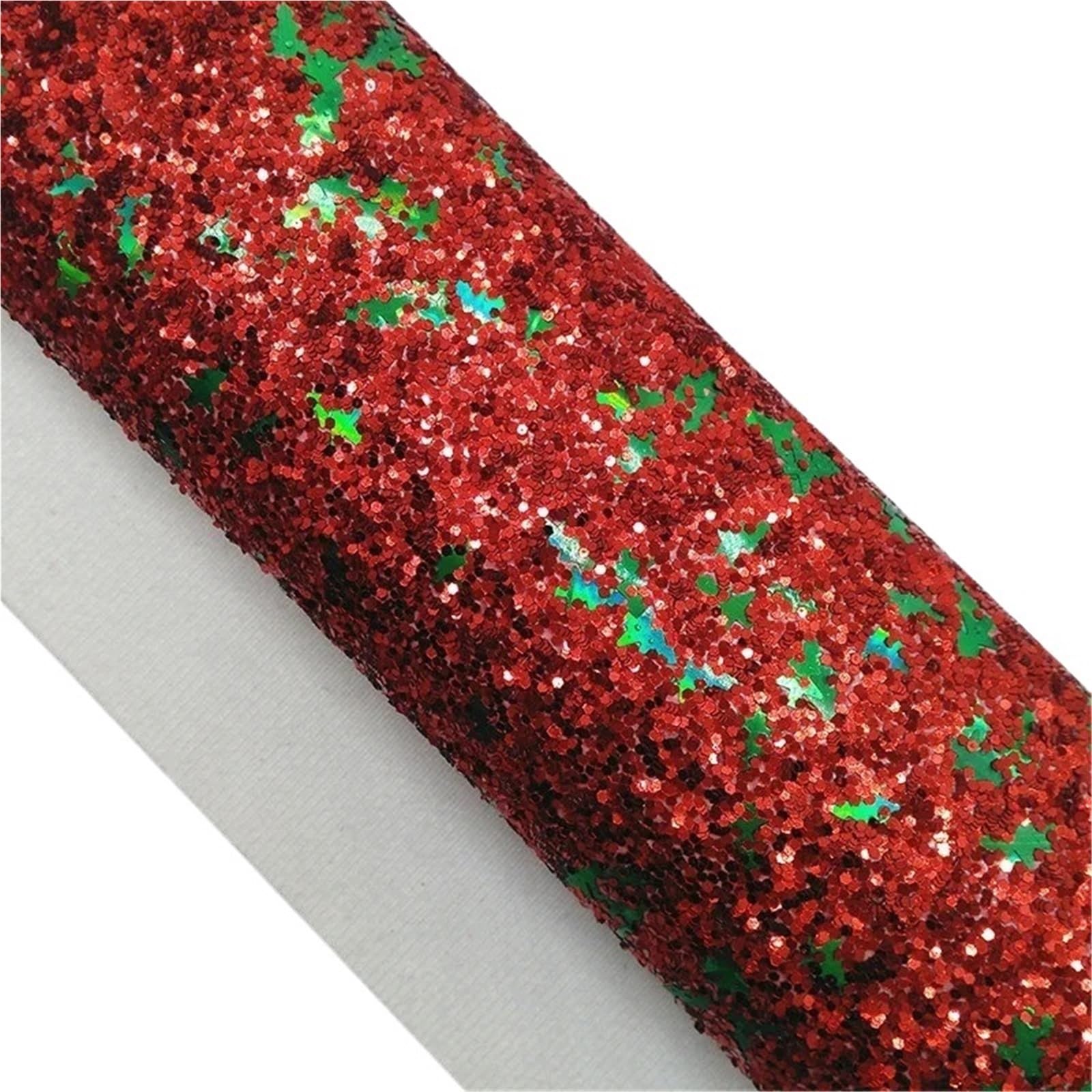 Sparkle PU Leather Fabric Chunky Glitter Faux Vinyl Fabric with Felt Backing Leather Sheets for Earrings Bows DIY Craft 21X29CM