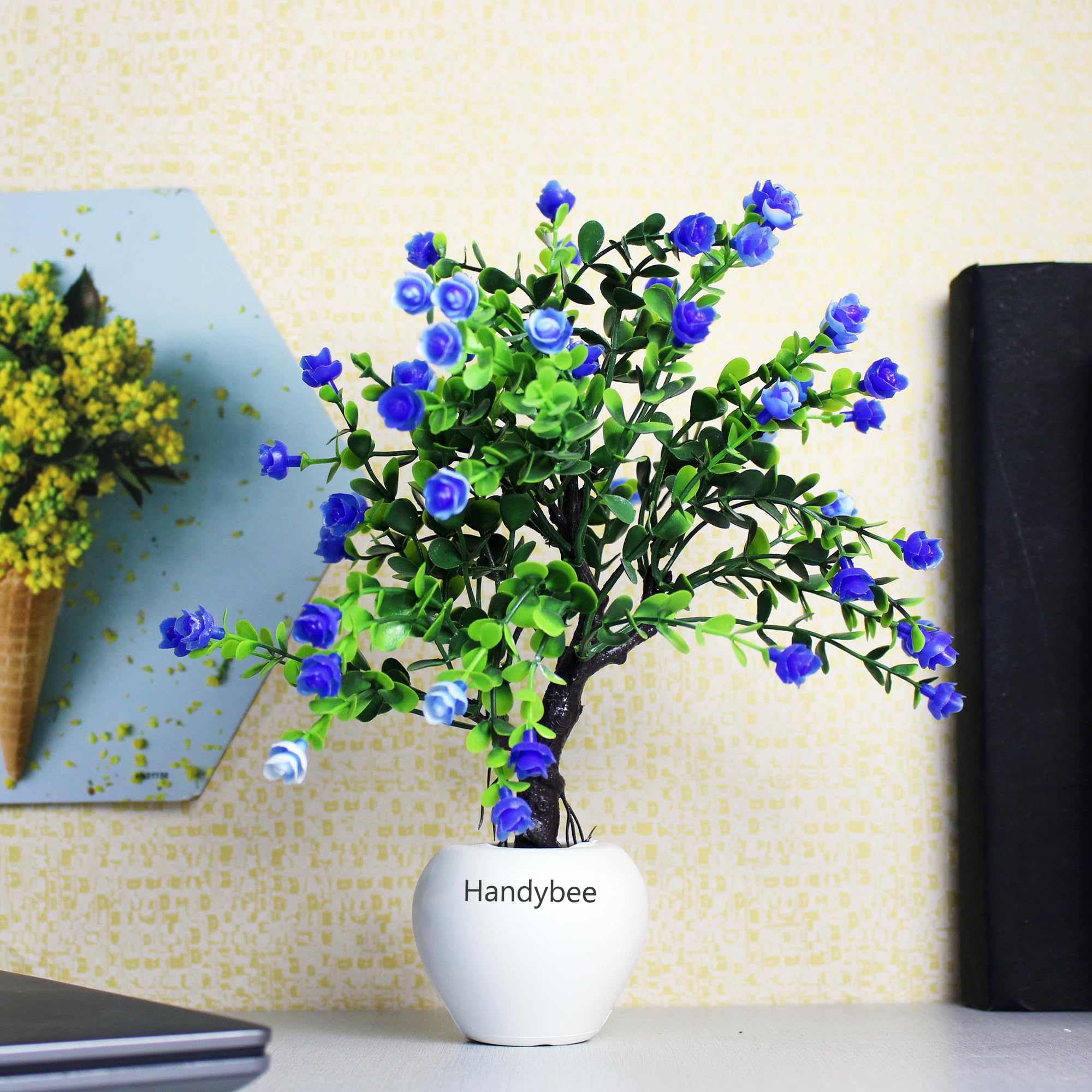Handybee Artificial Bonsai Downfall Plant with Pot Small Greenery Decor for Indoor Home Farmhouse Aesthetic Bedroom Shelf Office Desk Bathroom Decoration (Blue) (B0CJ8BHZSL) Amazon Price History, Amazon Price Tracker
