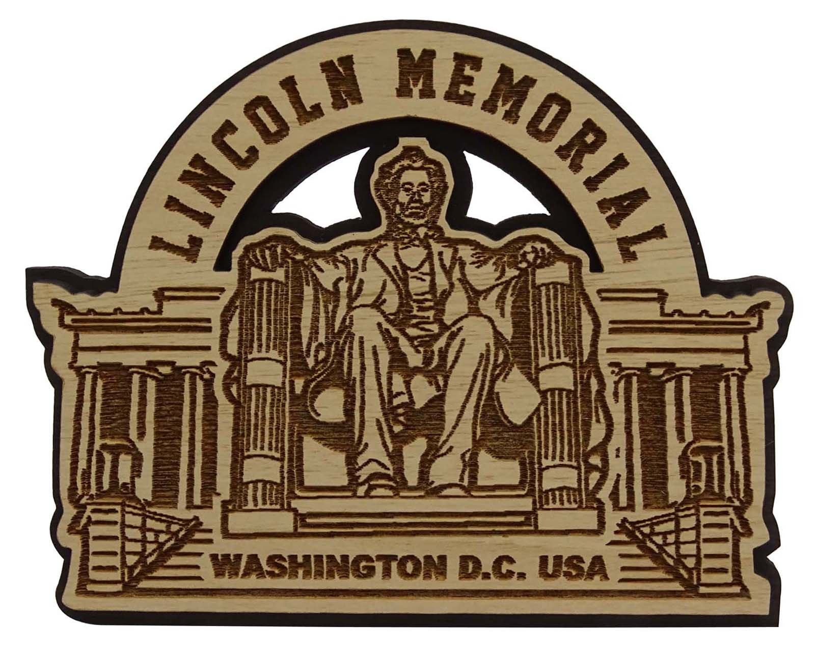 Printtoo Lincoln Memorial Wood Engraved Fridge Magnet Souvenir Gift