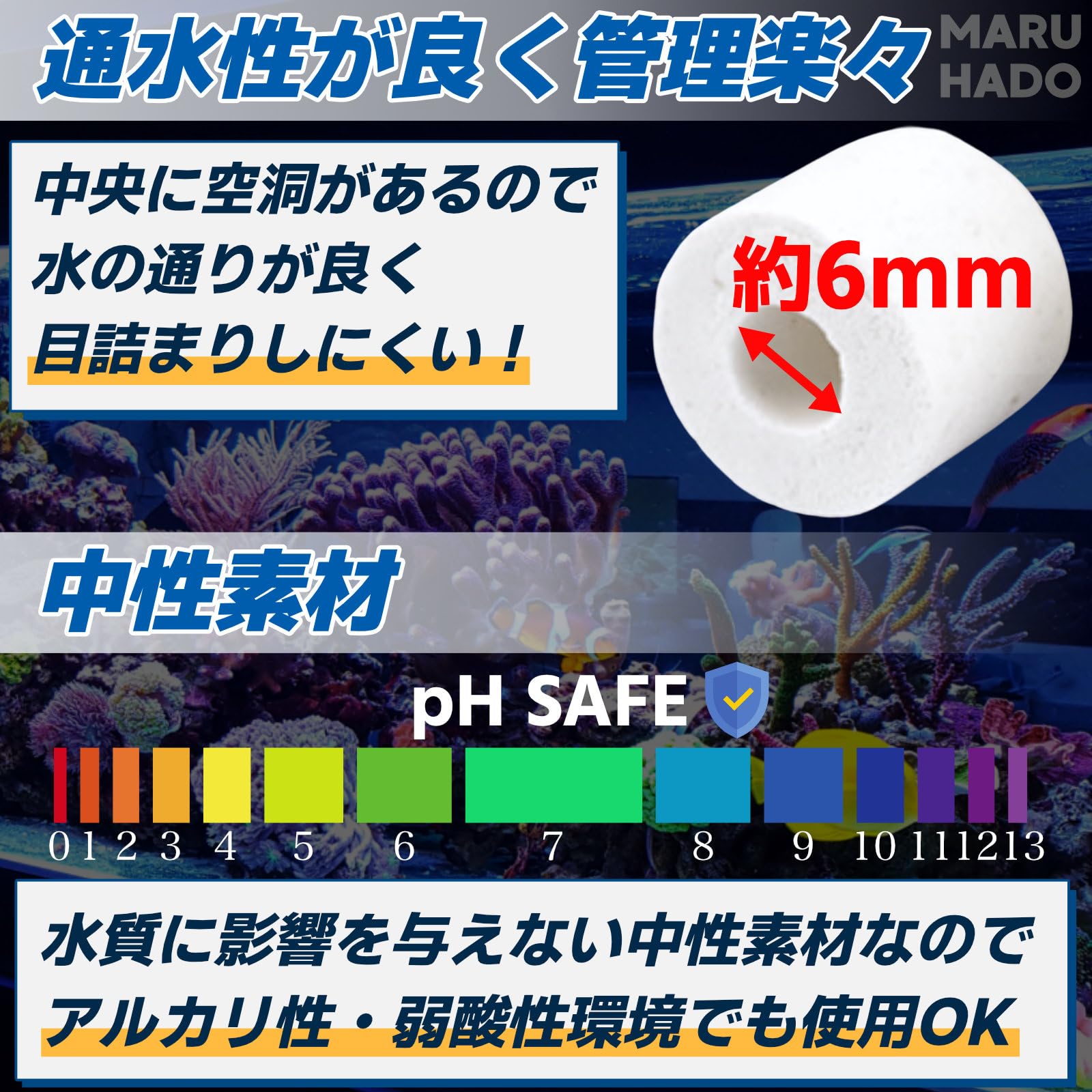 Amazon | MARUHADO 濾過材 ろ材 水槽 セラミック リングろ材 ネット