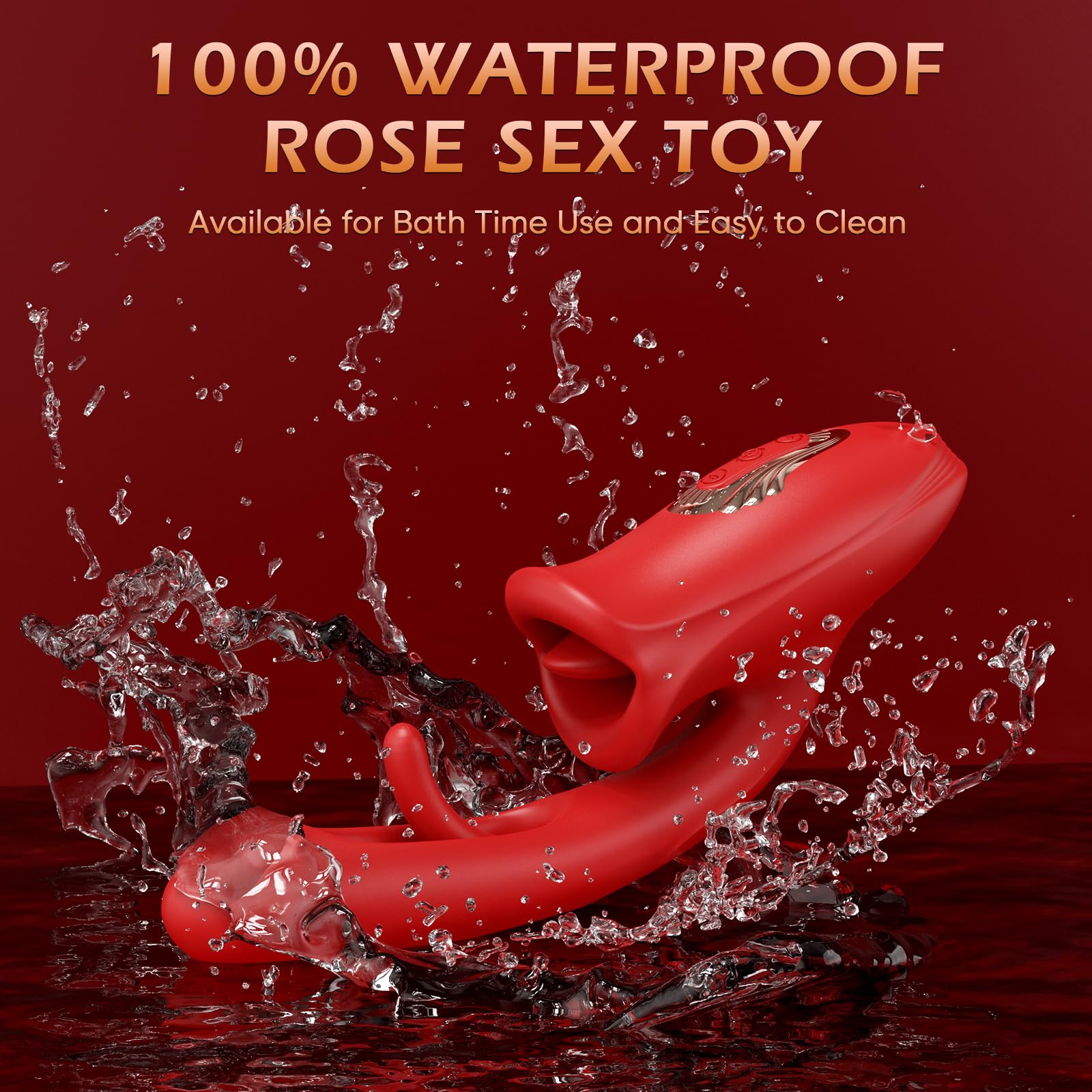 Vibrator Adult Sex Toys for Women, APP Remote Control Tongue Rose Sex Toy Dildo Vibrators G Spot Vibrator with 9 Licking Sucking & Flapping Clitoral Stimulator Anal Nipple for Female Men Couples