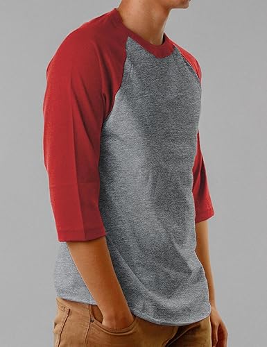 Miniatura 4 de Hat and Beyond Camisetas raglán de béisbol para hombre, manga 34, informal, de algodón, S-3XL, 1KSA0001