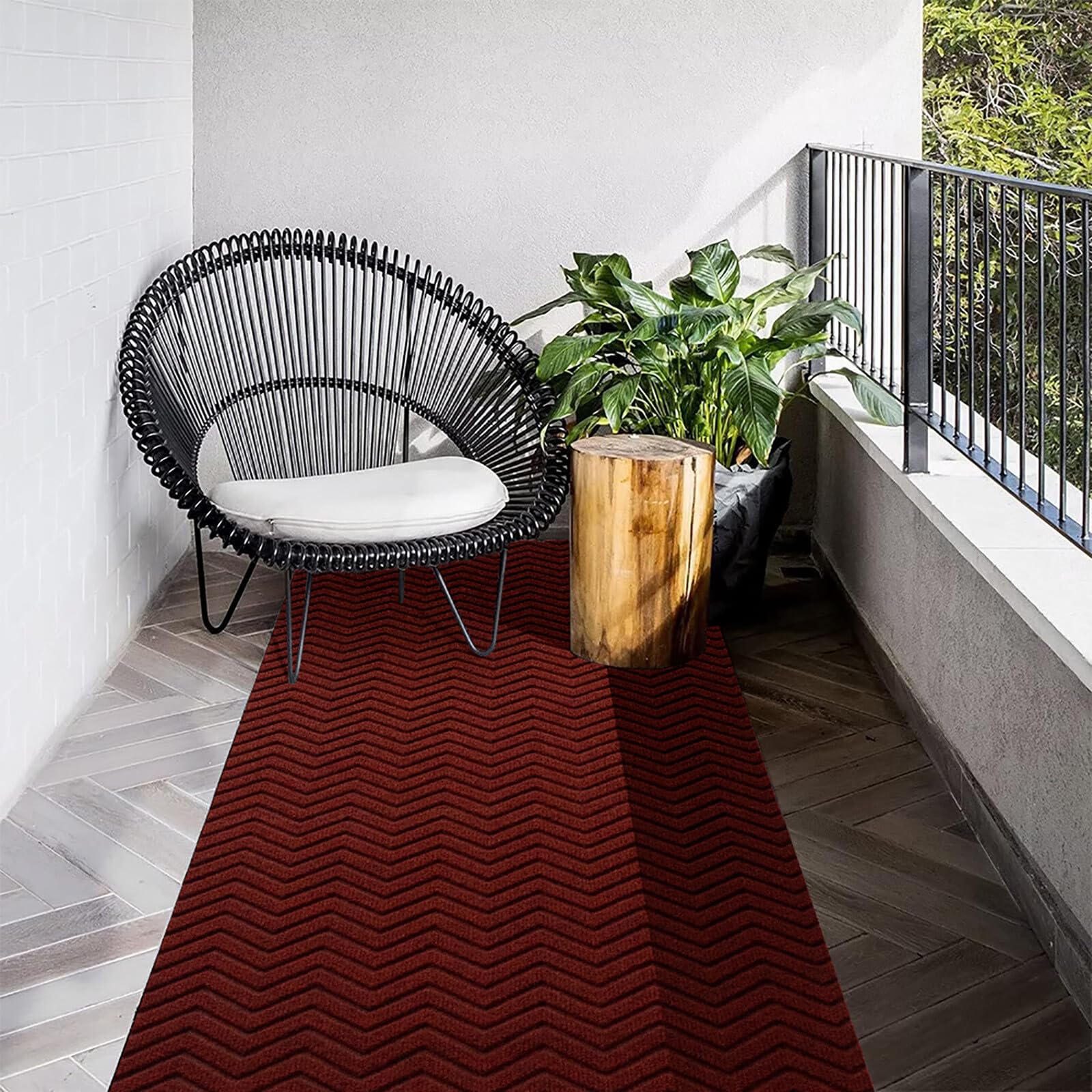 SUWUYUE Runner Rug Non-Slip Indoor/Outdoor, 1FT x 8FT Rubber Back Carpet Mat for Hallway Stairs Kitchen Entryway Laundry Bathroom Office, Low Profile