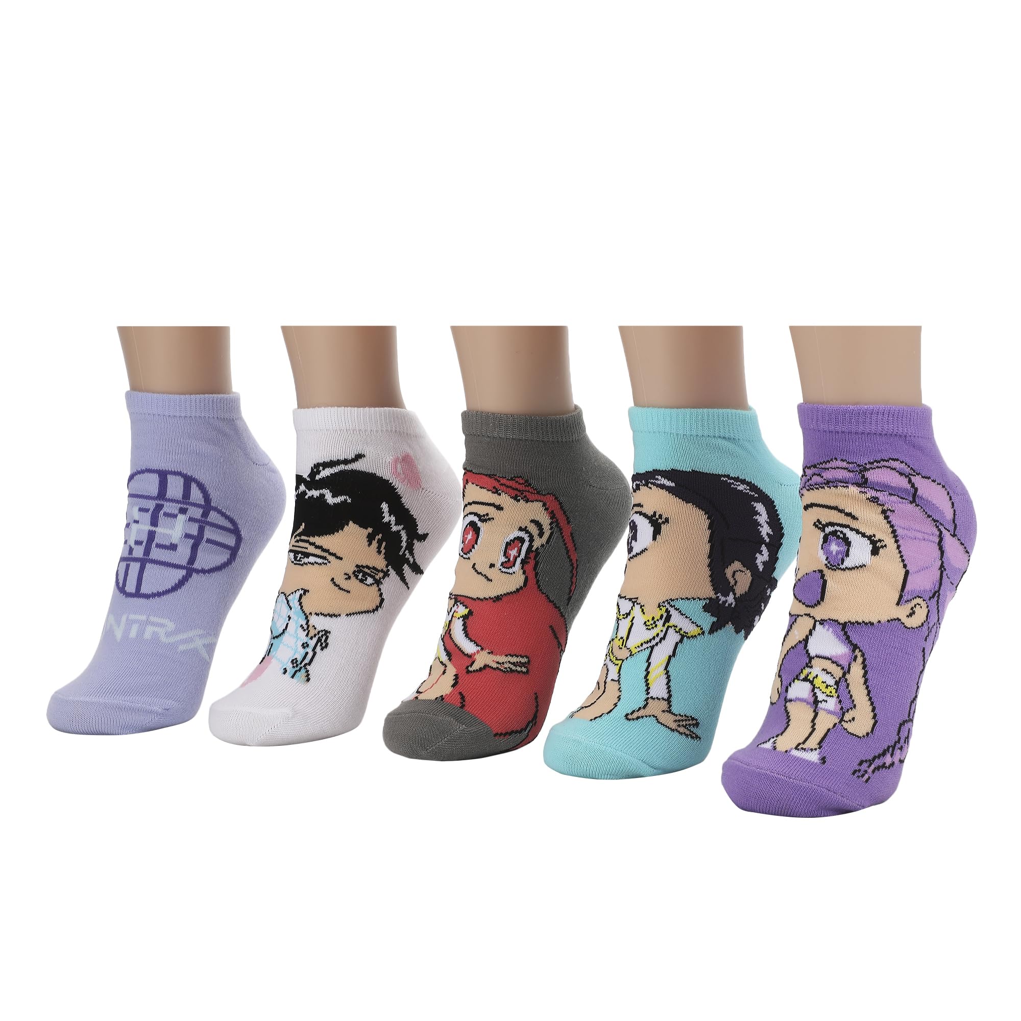 KPop Demon Hunters Hunter/X & Derpy 5-Pair Pack Ladies Casual Crew Socks