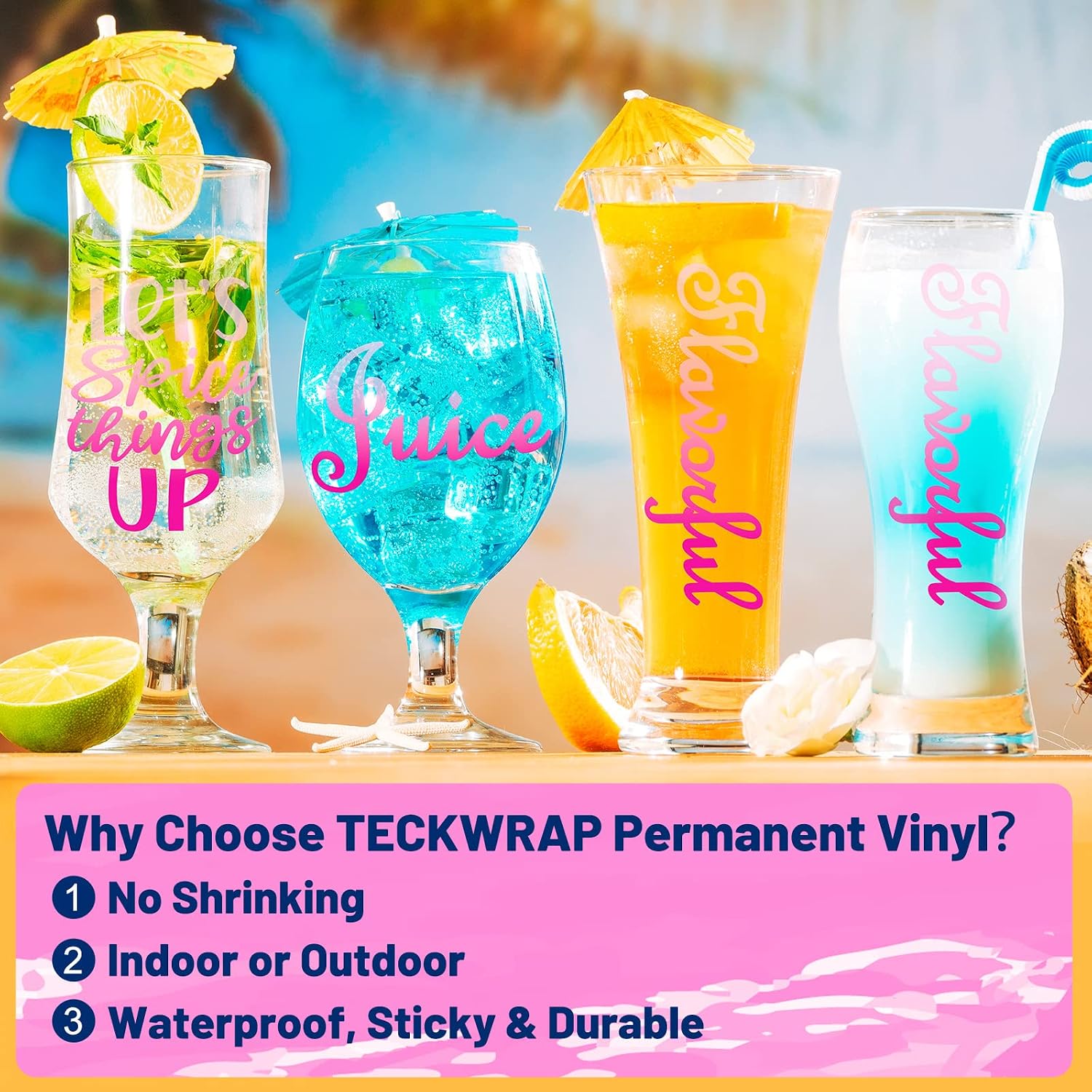 TECKWRAP Cold Color Changing Vinyl,Turns Bright Purple When Cold, Adhesive Vinyl for Craft Cutter, Stickers, Decals, 1ft x5ft