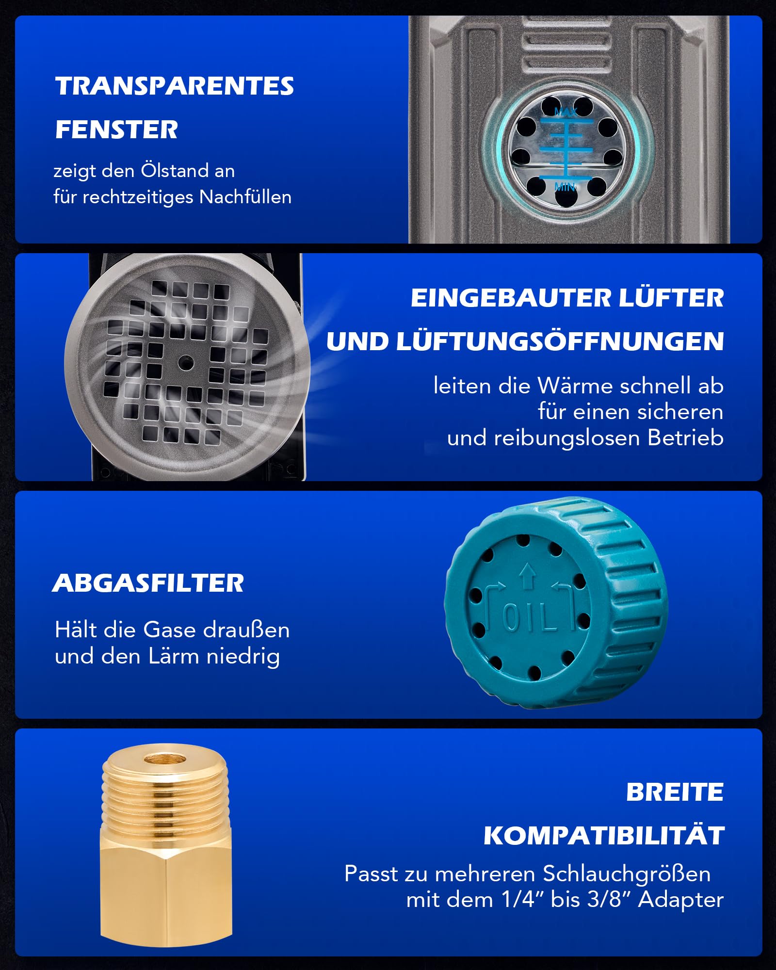 Orion Motor Tech Vakuumkammer mit Pumpe Vakuumkammer Entgasung Harz 3.5CFM mit 7,6L Edelstahl Vacuum Chamber Vakuumpumpe 100L/min mit Deckel aus gehärtetem Glas 1/4HP 5Pa HVAC-Vakuumgeräte