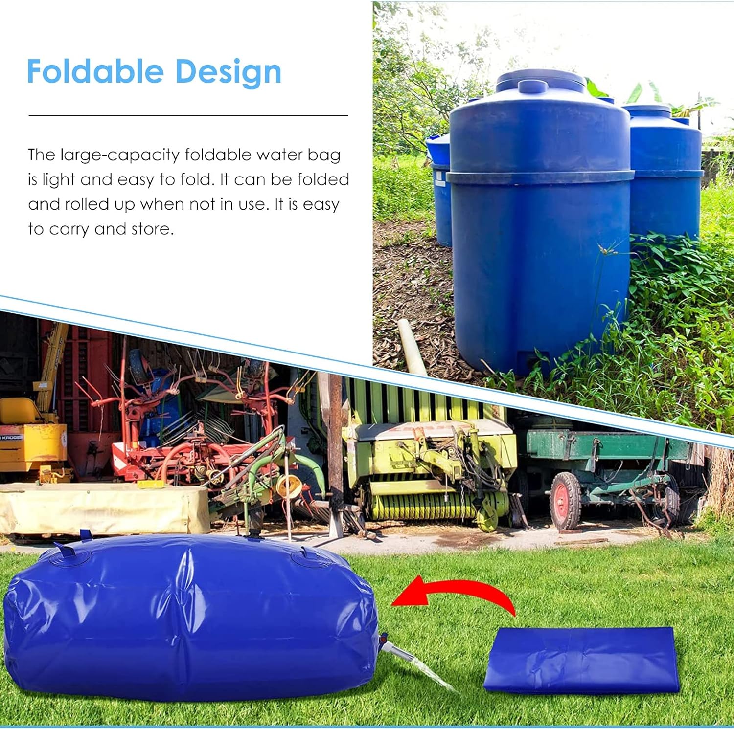 Water Storage Bladder Containers Portable Soft Water Storage Bladder Cube, Building Construction Water Surge Tank/Reservoir Tank, Rain Water Barrel for Emergency Allotment Watering(3x1.2x0.7m/4200L/11