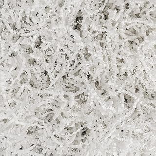 Uptotop 1/2LB Crinkle Cut Paper Shred Filler for Gift Wrapping Basket Filling, Birthday, Christmas, Thanksgiving, Wedding, Mother's Day (White)