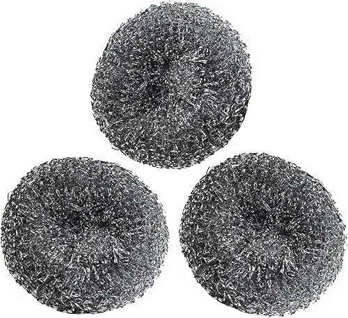 Juego de 3 fibras de limpieza de acero inoxidable Mexicano Brillosa Scrubber Pads Limpia Sartenes Pan Scourer Cleaners para parrillas y ollas Fibra