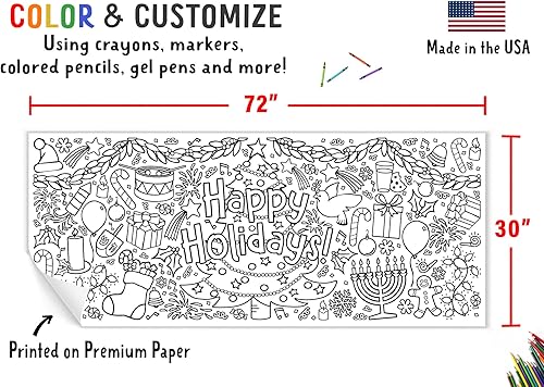 Miniatura 3 de Tiny Expressions Pósteres gigantes para colorear o cubiertas de mesa  Extra grande de 30 x 72 pulgadas  Cartel de papel para fiestas  Enormes