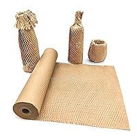 Vista 8 de Papel de Embalaje de Nido de Abeja, Rollo de Envoltura Acolchada de Nido de Abeja de 12" x 35' para Mudanzas, Envíos, Embalaje de Regalos, Papel