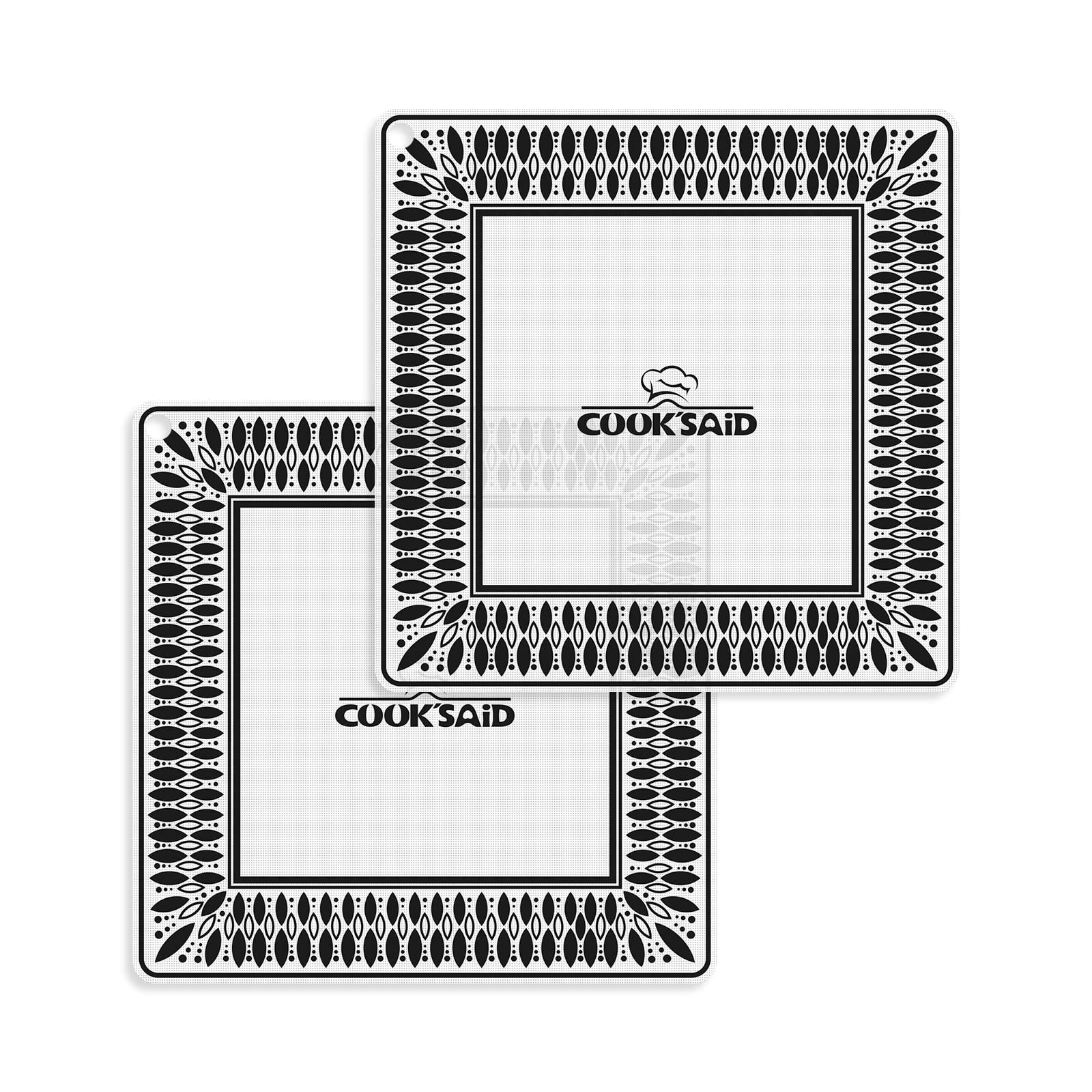 Cook's Aid 2Pcs Silicone Induction Cooktop Protector Cover Mat 10.2"x10.2" (Magnetic) | 230°C (450℉) Heat-Resistant Induction Stove Protector | Multifunctional Silicone Mats (Logo CK)
