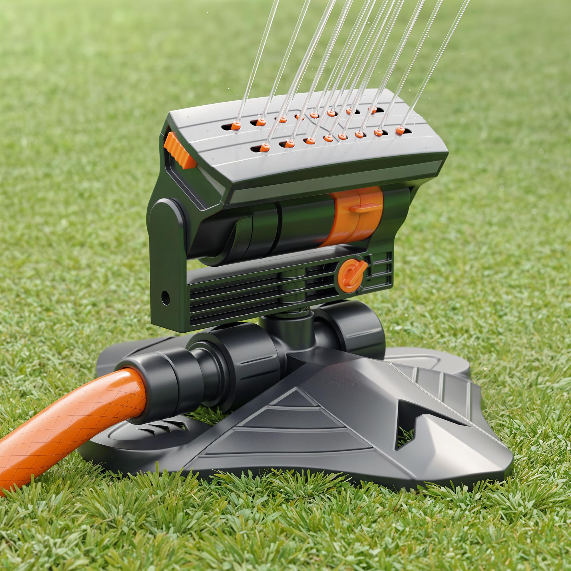 Björn&Schiller Rasensprenger, Oszillationssprinkler, Viereckregner für kleine und große Flächen, Bewässerungssystem mit Filter, ABS-Kunststoff, Rasenbewässerung und Sprinkleranlage Garten