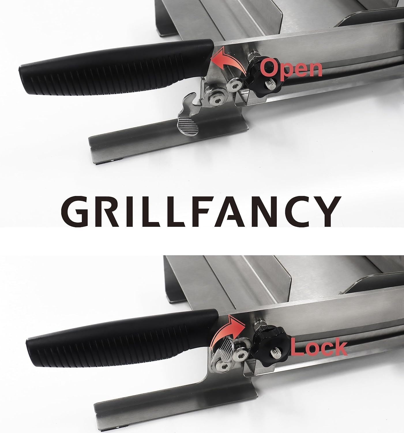 Meat slicer, GrillFancy stainless steel heavy manual frozen meat slicer, beef and lamb roll food slicer, suitable for home cooking, Cheese slicing, BBQ slicing, easy to use