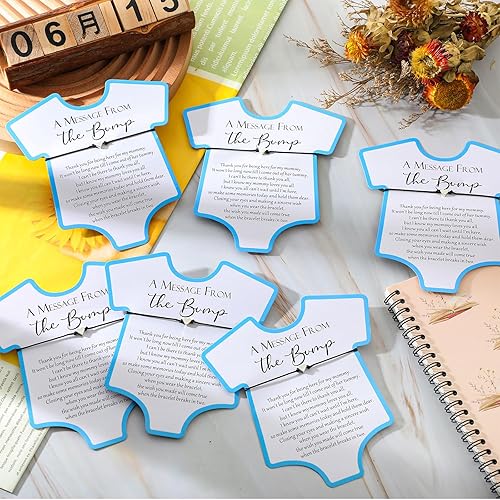 Miniatura 4 de Henoyso Juego de 25 pulseras ajustables para baby shower, tarjetas de corazón, regalo de fiesta para baby shower, regalos de revelación de género