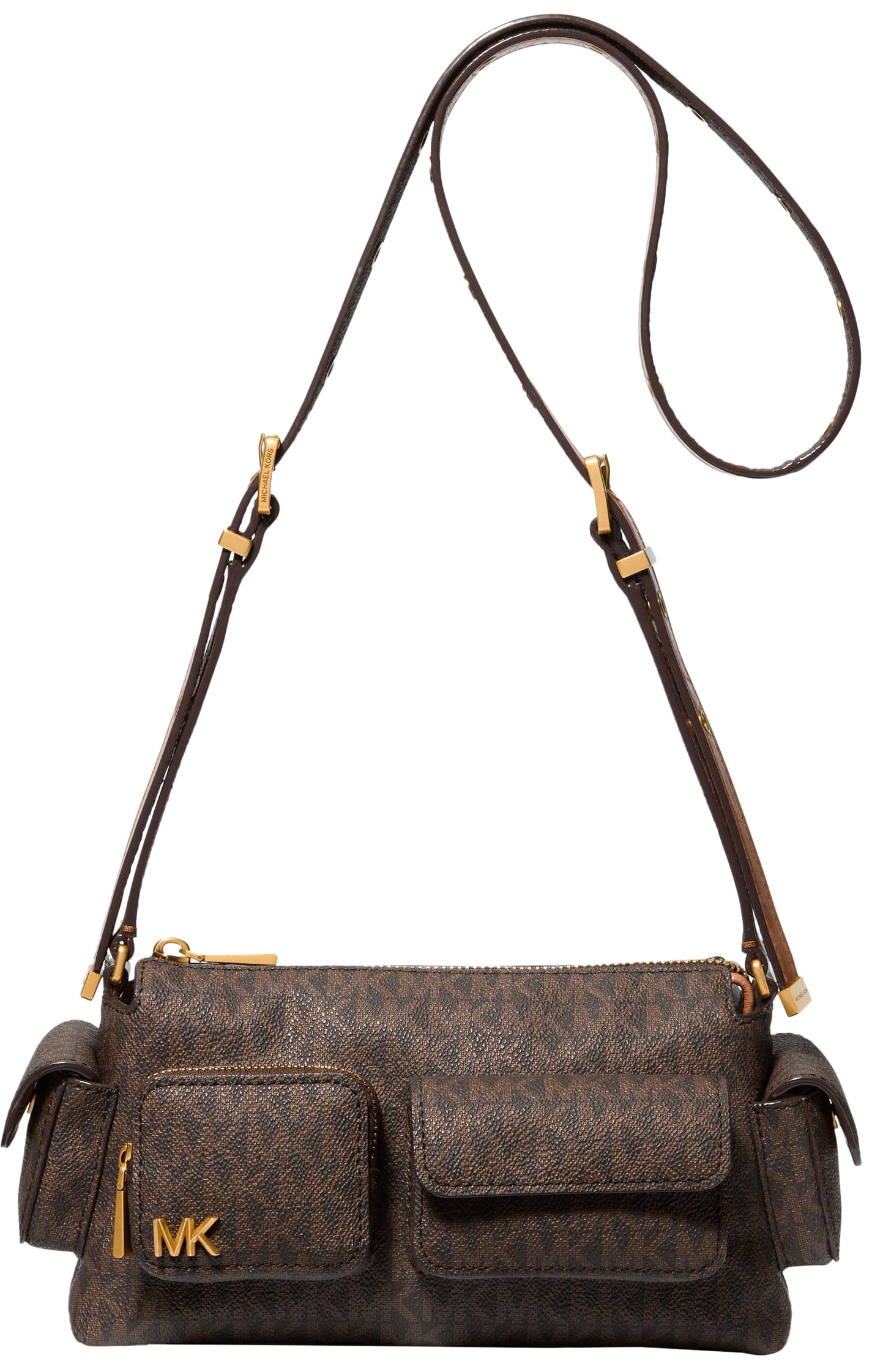 Michael Kors Women's Brown Cross Body Bags, One Size, Dakota Small Shoulder Bag With Logo Print