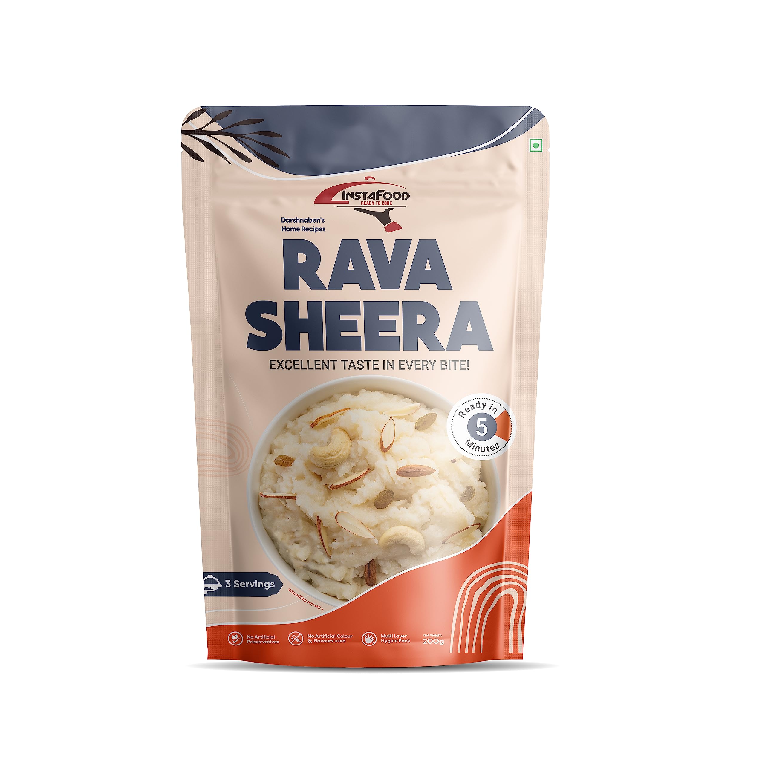INSTAFOOD Rava Sheera | Ready to Eat & Cook Meal 3-4 Servings | Pack of 1 (200g) | After Cooking Gets 400GM to Serve | Zip Lock Packaging | Vegetarian Meal | Easy to Make Food|Just Add Water and Cook (B0B5WD36FN) Amazon Price History, Amazon Price Tracker