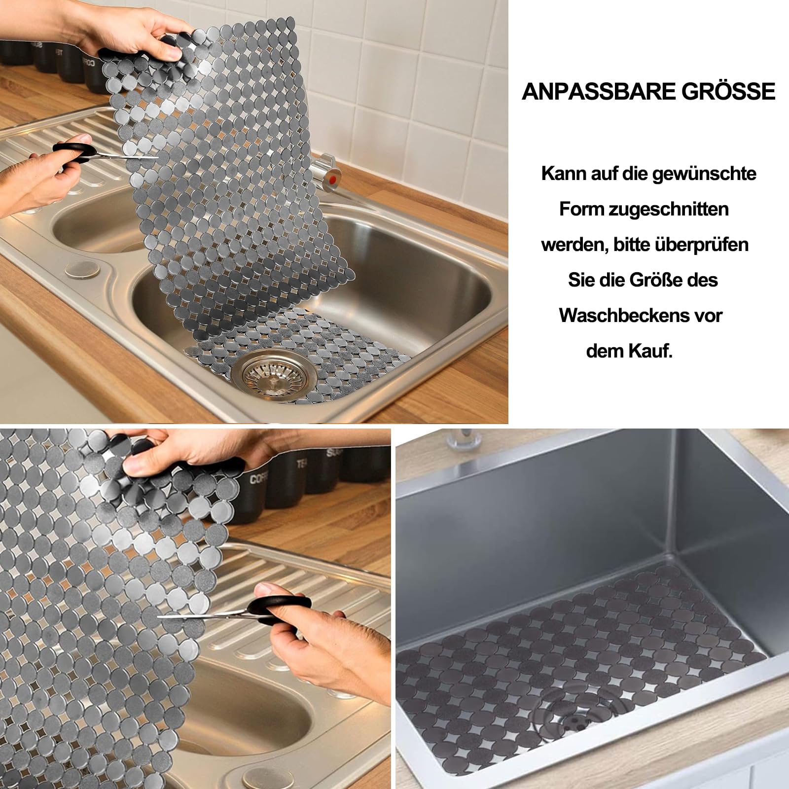 Tappetini Lavello In PVC Antiscivolo - 2 Pezzi 30x40cm Per Protezione Ceramica/Acciaio - Foto 2