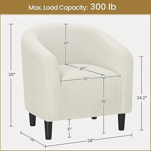 Miniatura 102 de Yaheetech - Silla decorativa con reposapiés, silla de respaldo de mediados de siglo, tapizada, suave, cómodo juego de sillón y reposapiés de tela,