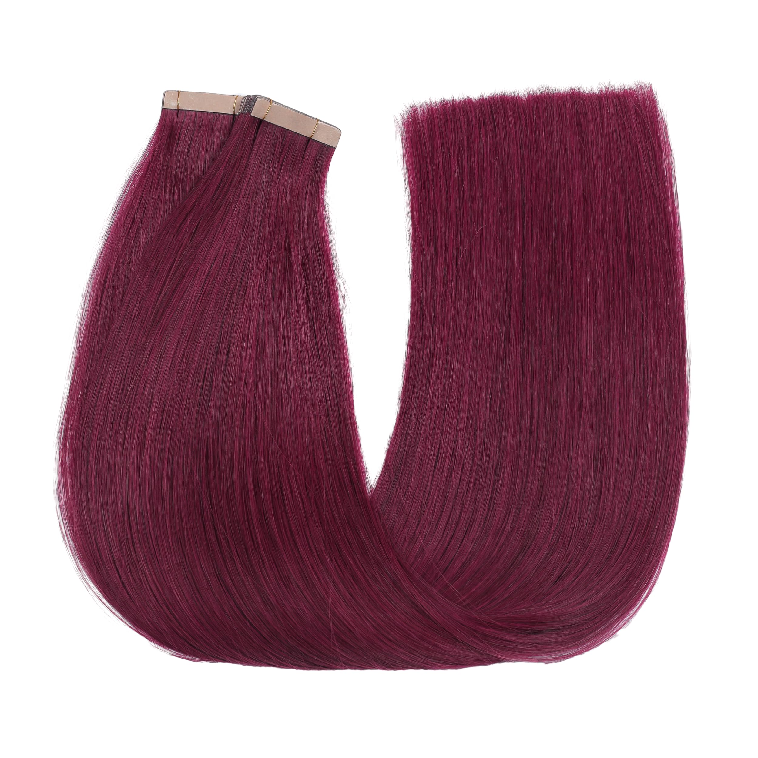 Hotlulana Extension Capelli Veri Biadesivo Rossi(#99J) Extension Capelli Veri 18Pollici 20pcs 45cm 40g Invisible Extension Biadesive Capelli Veri Remy Skin Weft Tape in Hair Extensions Human Hair.