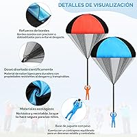 Vista 4 de Juguete de paracaídas para niños, juguetes al aire libre, paracaídas voladoras, juguetes interiores y exteriores para niños o 3, 4, 5, 6, 7, 8, 9