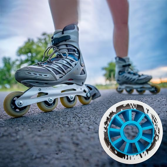 6-Pack Replacement Wheels – 90mm / 3.5 Inch Inline Skate Wheels 85A for Outdoor Speed Skating, Inner diameter: 22mm/0.86 inches (Bearings Not Included)