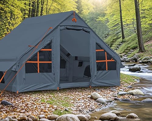 Miniatura 5 de Tienda de campaña inflable, 2468 personas Glamping tiendas inflables para camping, actualización 2025, puerta con cremallera, fácil instalación,