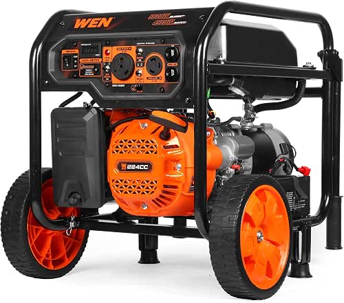 WEN 5600-Watt Portable Generator, Electric Start, 224cc, Transfer-Switch and RV-Ready