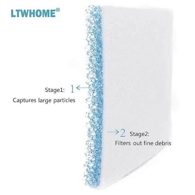 Foto 3 de 6 de LTWHOME Compatible con almohadillas de espuma de poliéster de repuesto para Fluval C2 Fluval C de espuma…