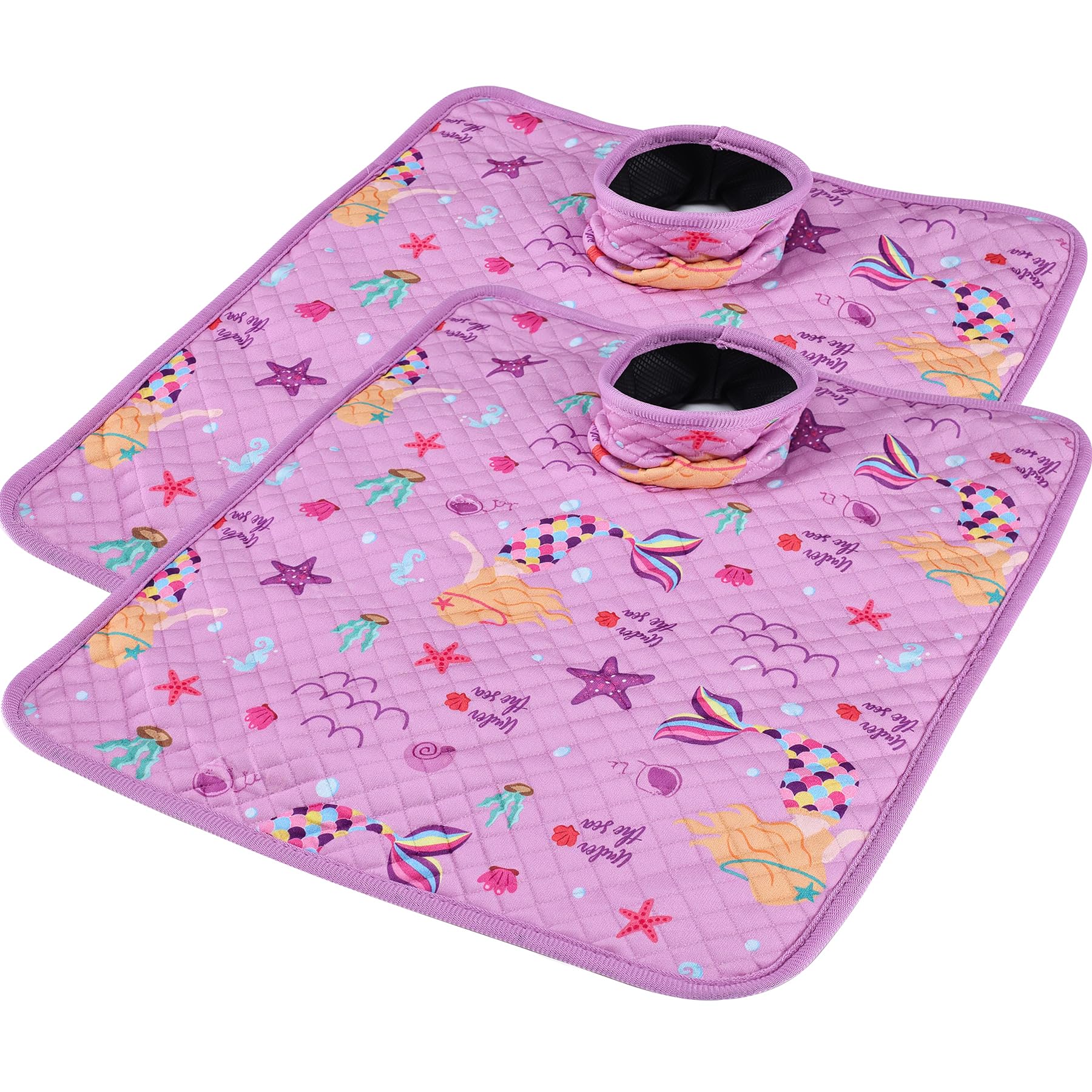 Babepets Car Seat Protector for Potty Training, 2 Pack Waterproof CarSeat Liner Toilet Training for Baby Infant Toddler, Dry Seat Piddle Pads Cover for Strollers (Mermaid Purple)