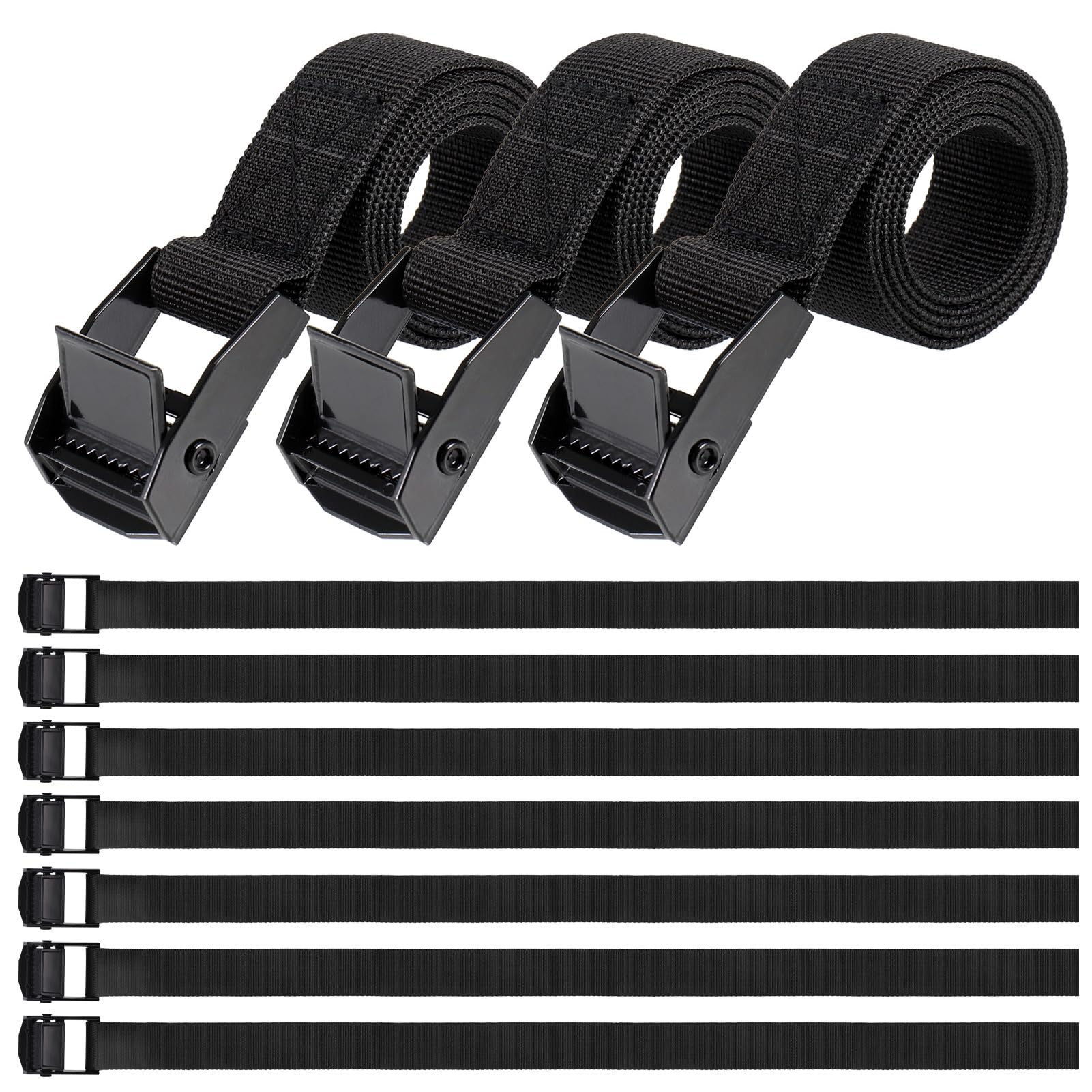 Hejo 10PCS Correa de Amarre,65x2.5CM Verde Ajustable Cinchas de Amarre Pequenas de Metal Aleación con Liberación Rápida A Prueba de Oxido Cinchas para Bicicletas, Motocicletas, Paquetes de Equipaje — view 12