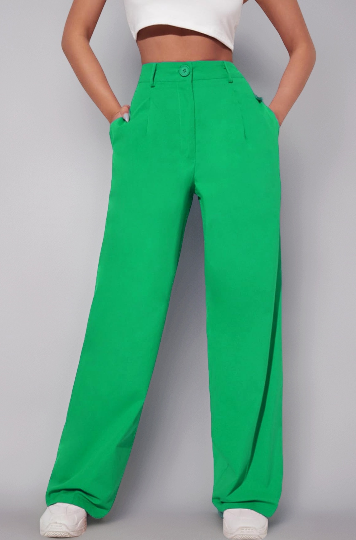 Leriya Fashion Cargo Trousers for Women – Korean Style Flared Pants with Pockets | High Waist Parachute Fit for Streetwear & College Look